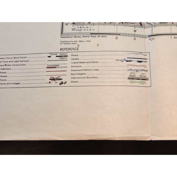 US WWII 1944 Map of Berlin Region 3rd Edition 1944 Survey WW2 USA 33.5"x28" - Picture 3 of 16